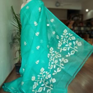 Hand Jamdani in Mulberry Silk with Floral Motifs – (SJMS0001)