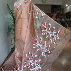 Hand Jamdani in Mulberry Silk with Floral Motifs – (SJMS1196)