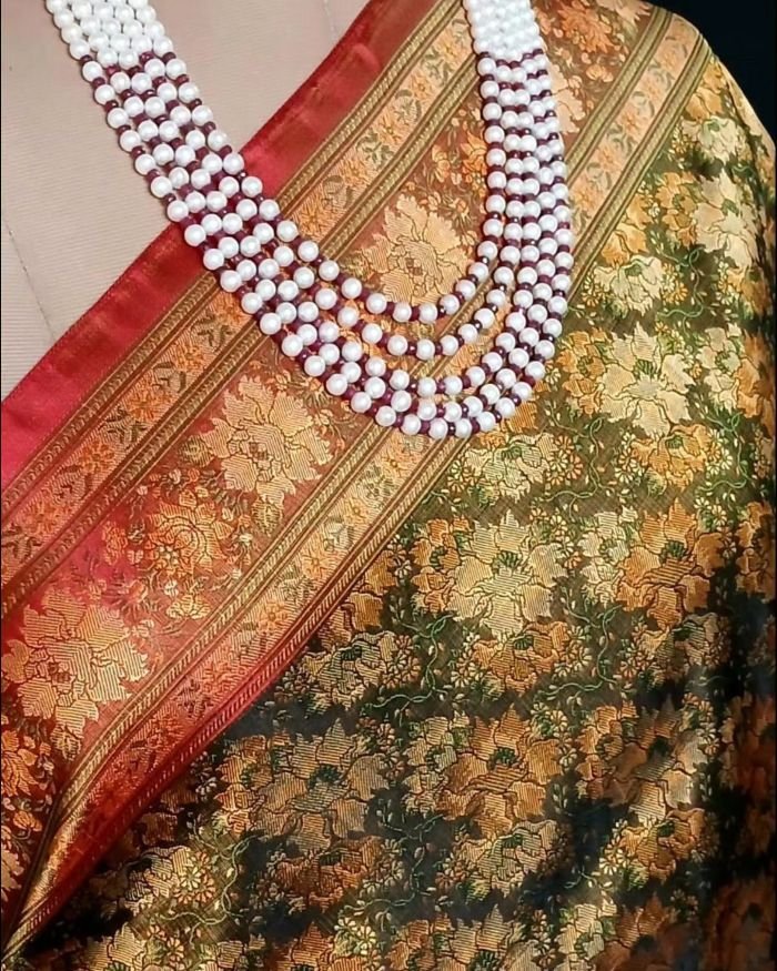 Banarasi Tanchoi Tehri Jamavar Silk Saree – (BTTJ0018) - Image 3