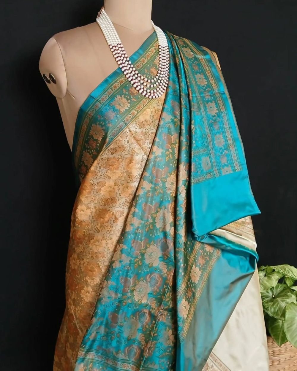 Banarasi Tanchoi Tehri Jamavar Silk Saree – (BTTJ0019) - Image 5