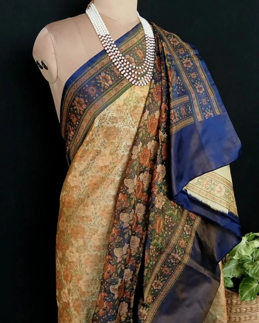 Banarasi Tanchoi Tehri Jamavar Silk Saree – (BTTJ0020) - Image 5