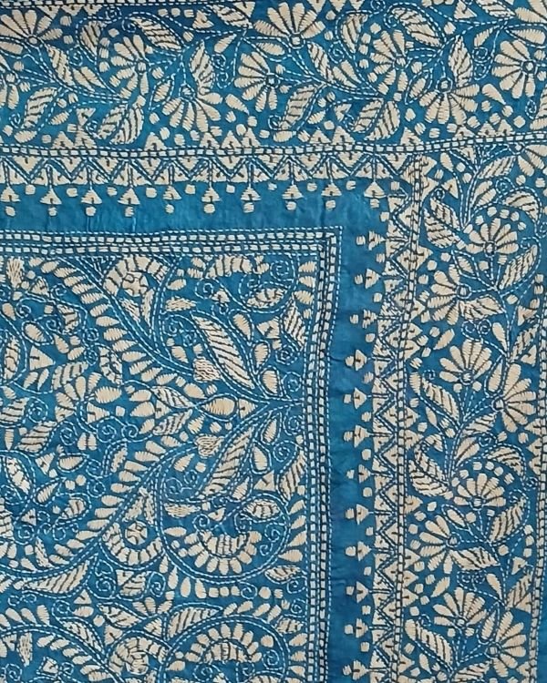 PadmaShree Takdira Begum’s Tussar Silk Kantha Saree - (TSKS0012) - Image 8