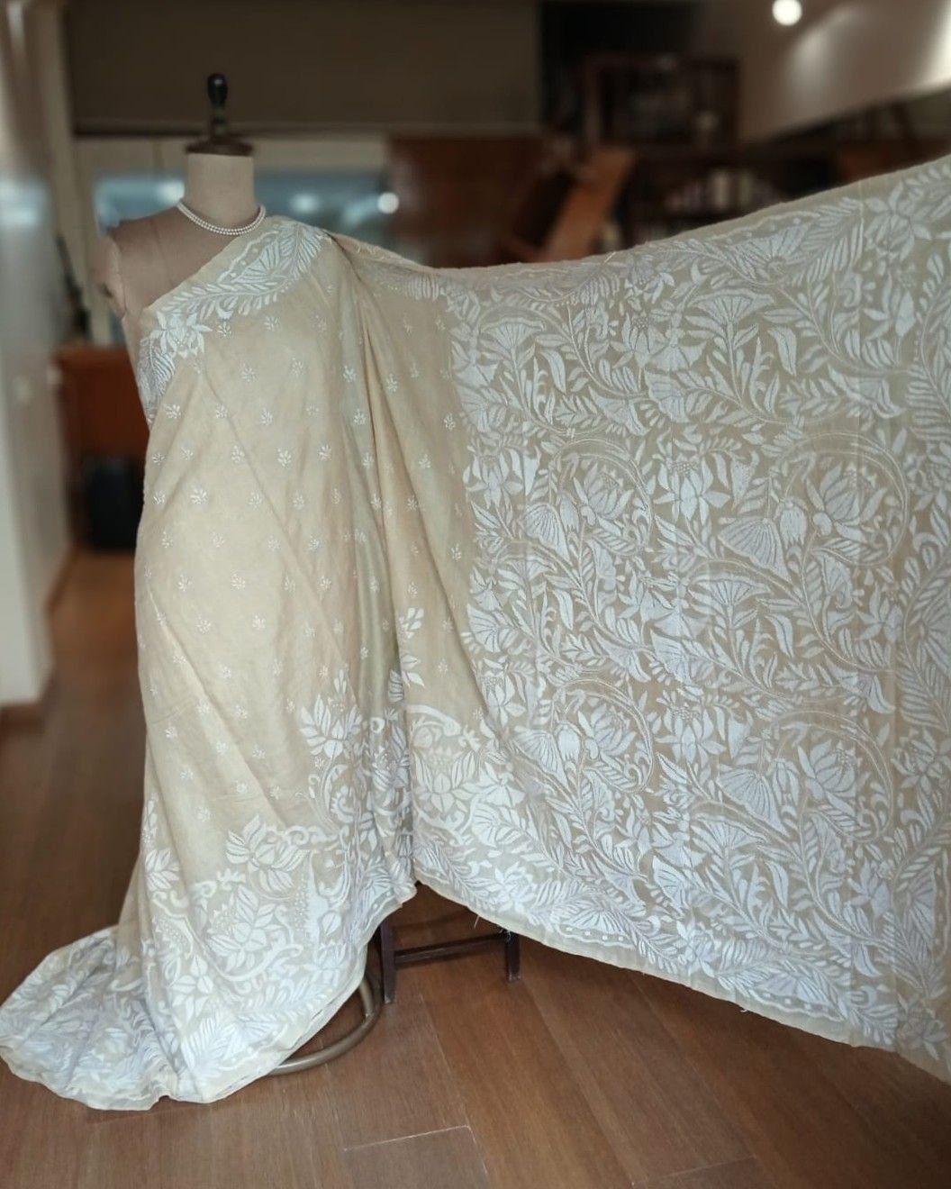 PadmaShree Takdira Begum’s Tussar Silk Kantha Saree - (TSKS0013) - Image 4