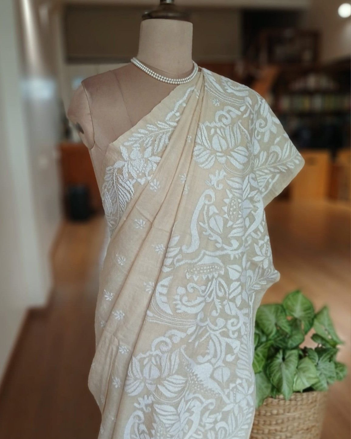 PadmaShree Takdira Begum’s Tussar Silk Kantha Saree - (TSKS0013) - Image 7