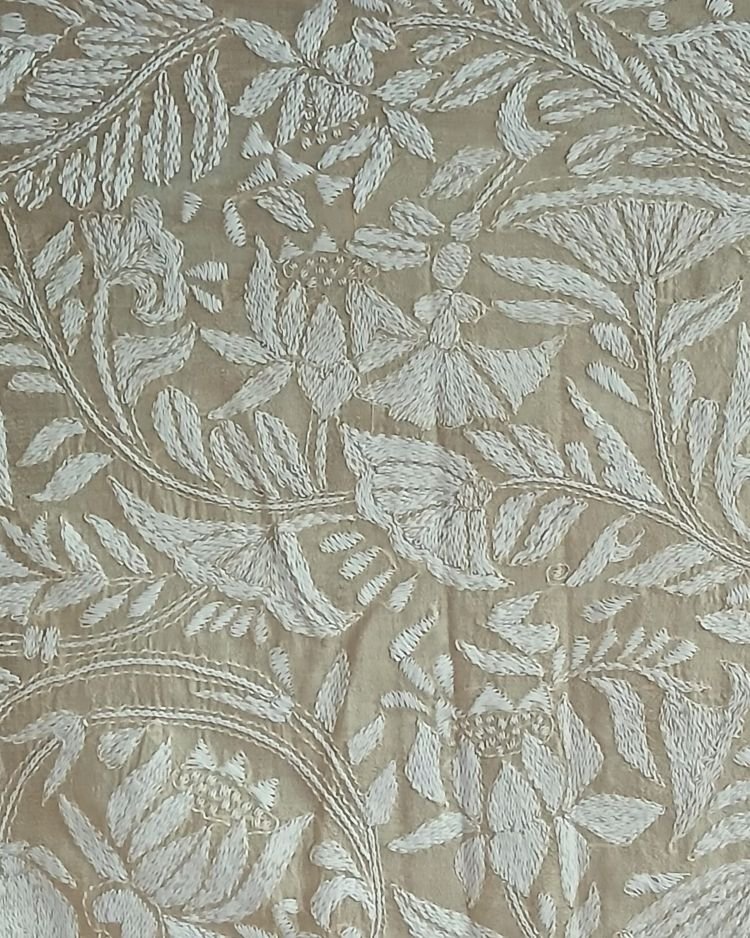 PadmaShree Takdira Begum’s Tussar Silk Kantha Saree - (TSKS0013) - Image 8