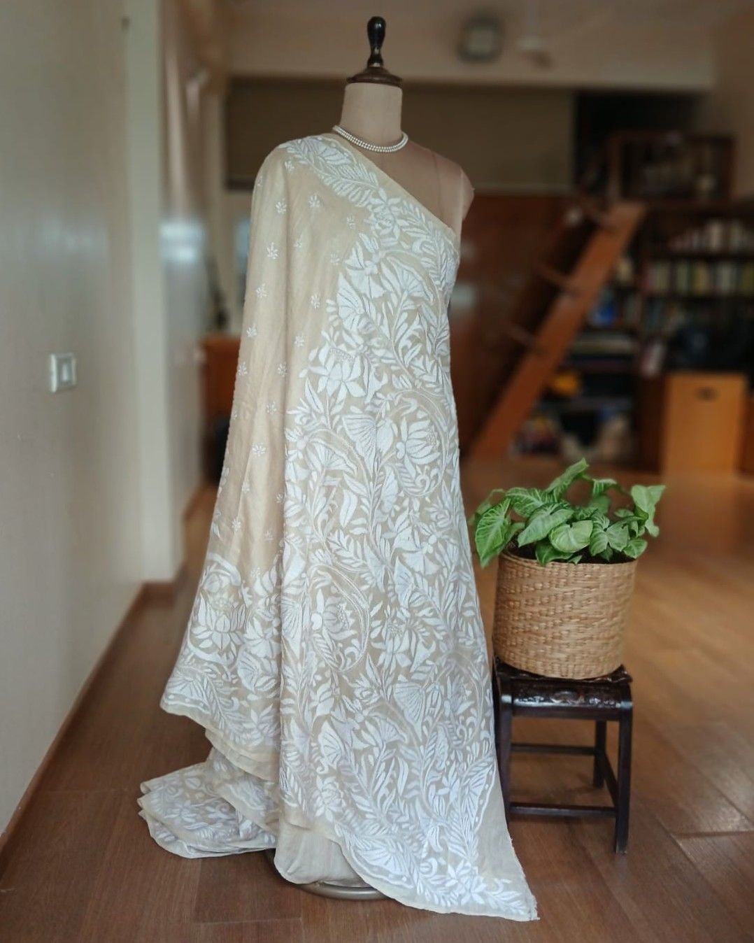 PadmaShree Takdira Begum’s Tussar Silk Kantha Saree - (TSKS0013) - Image 9