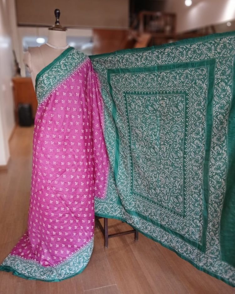 PadmaShree Takdira Begum’s Tussar Silk Kantha Saree - (TSKS0015) - Image 4