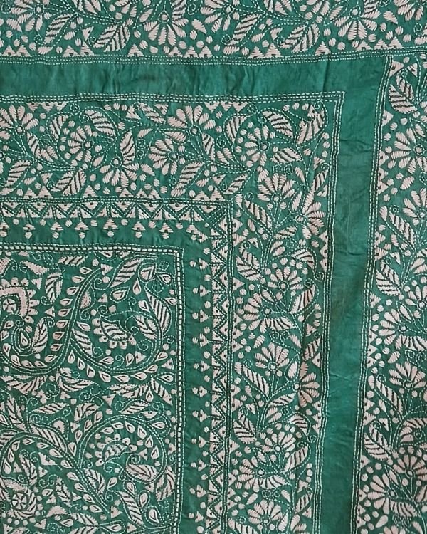 PadmaShree Takdira Begum’s Tussar Silk Kantha Saree - (TSKS0015) - Image 5