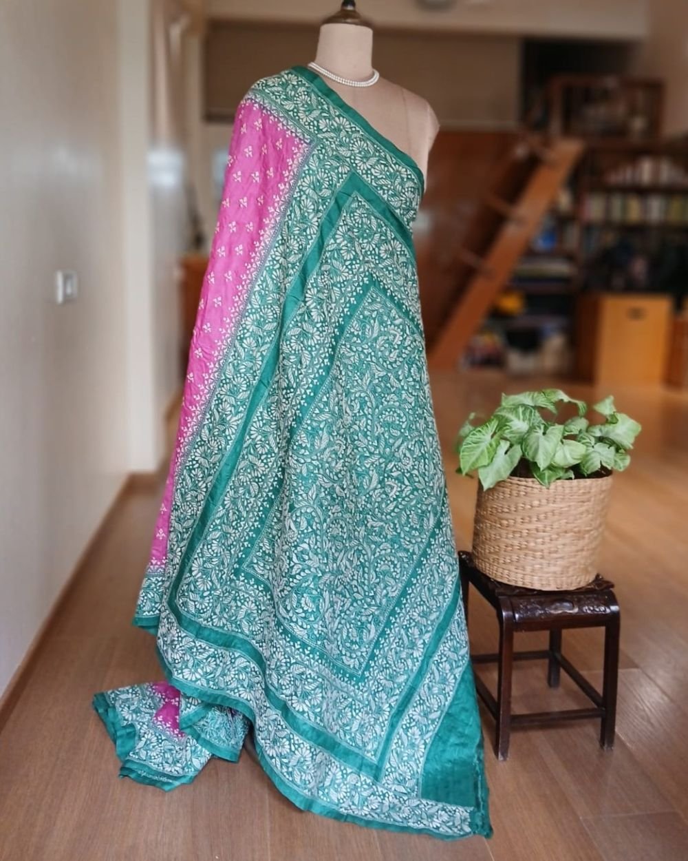PadmaShree Takdira Begum’s Tussar Silk Kantha Saree - (TSKS0015) - Image 9