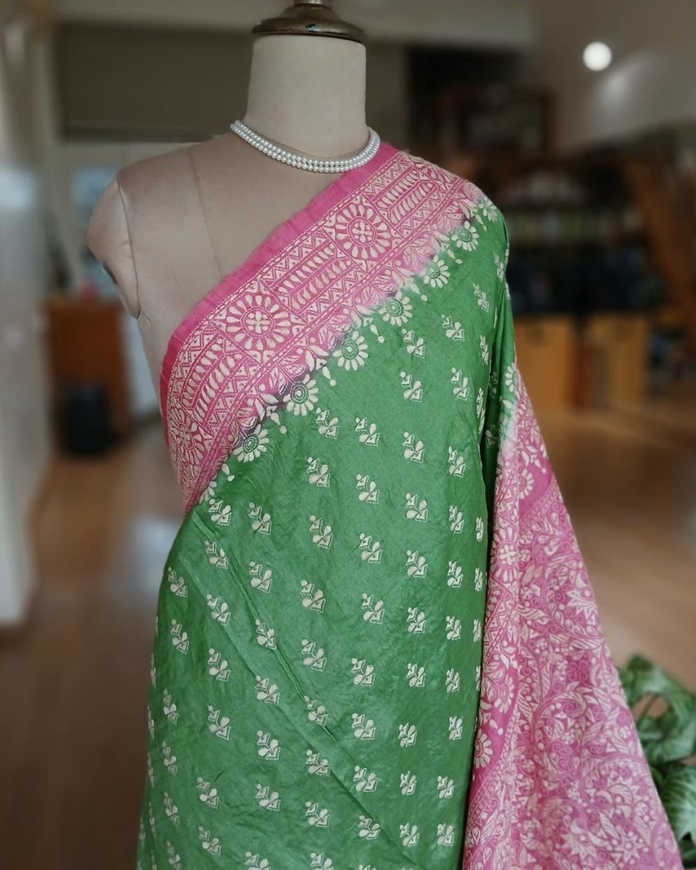 PadmaShree Takdira Begum’s Tussar Silk Kantha Saree - (TSKS0017) - Image 2