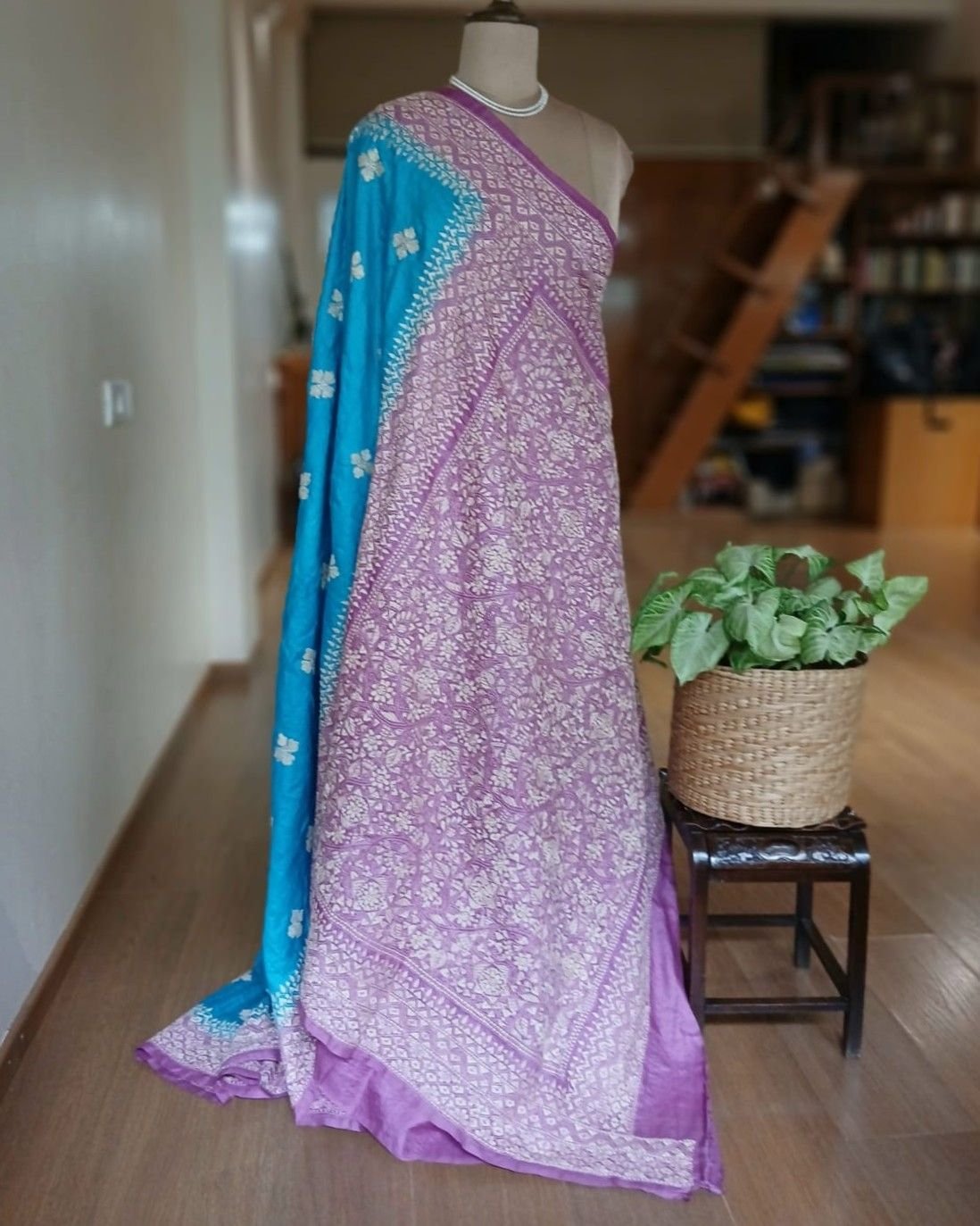 PadmaShree Takdira Begum’s Tussar Silk Kantha Saree - (TSKS0018) - Image 9