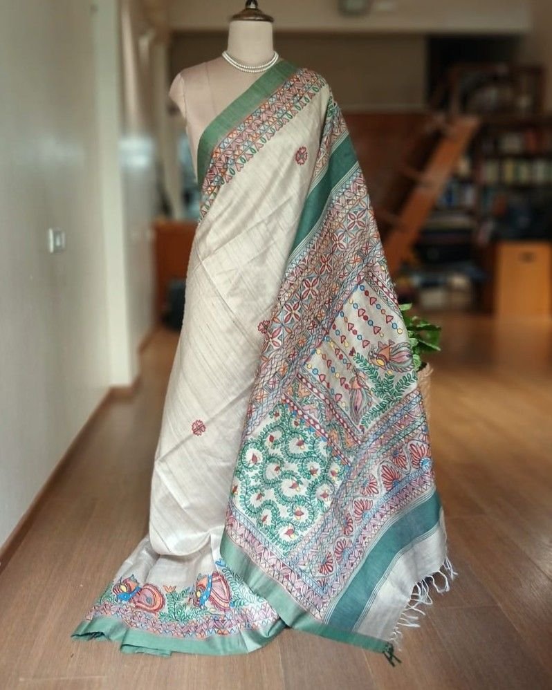 Madhubani on Tussar Silk – (MADT0058)