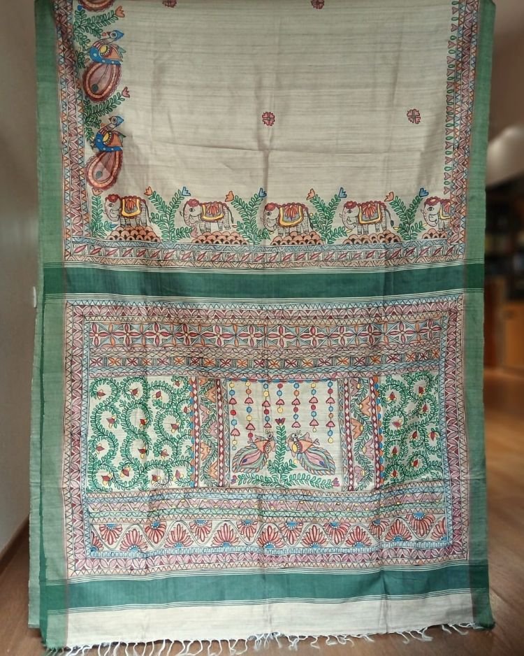 Madhubani on Tussar Silk – (MADT0058) - Image 11