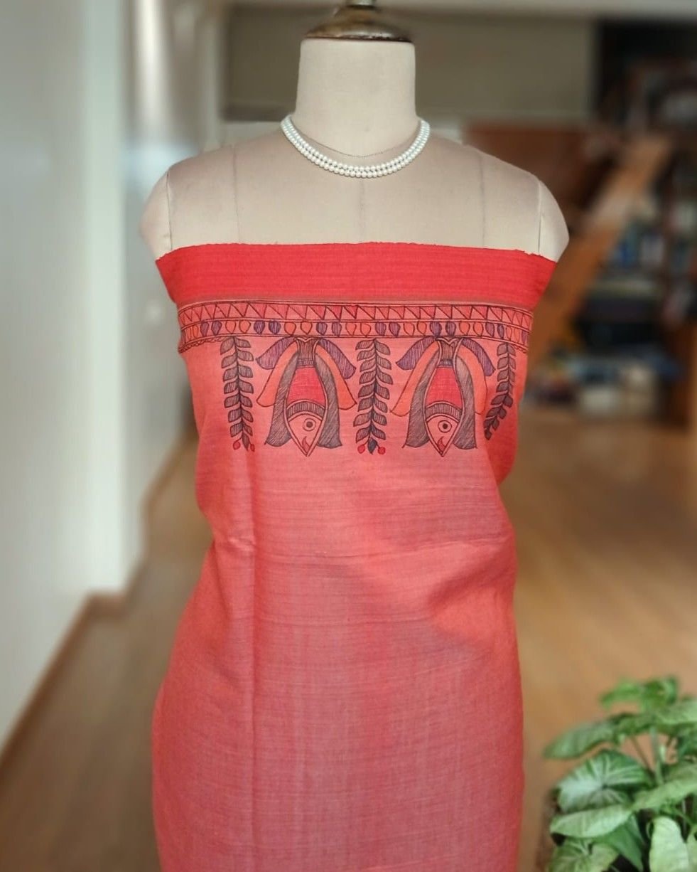 Madhubani on Tussar Silk – (MADT0059) - Image 6