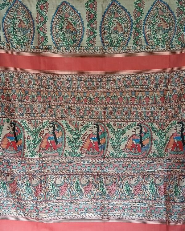 Madhubani on Tussar Silk – (MADT0059) - Image 8