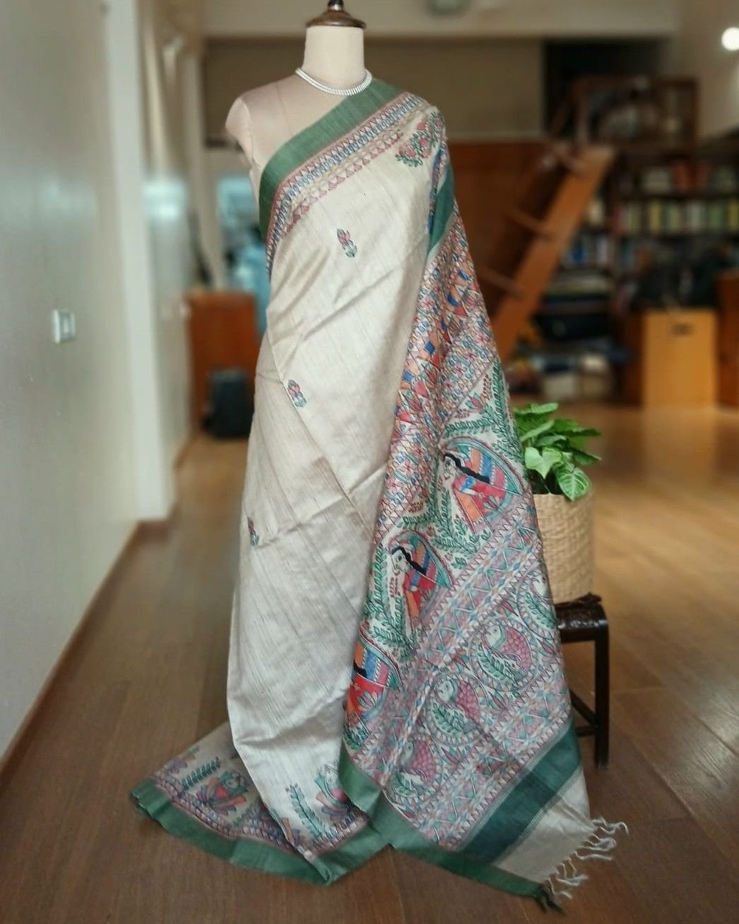 Madhubani on Tussar Silk – (MADT0060)