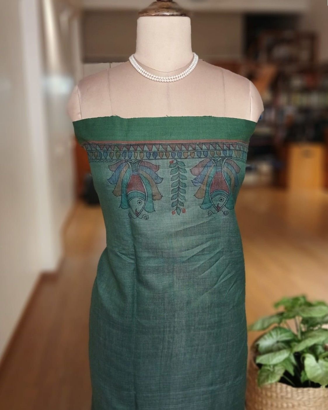 Madhubani on Tussar Silk – (MADT0060) - Image 10