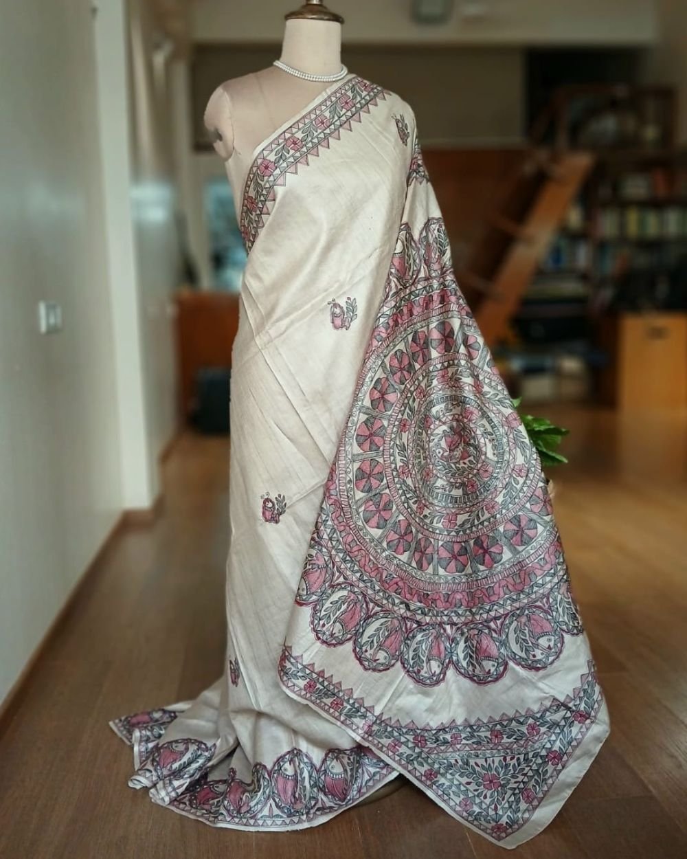 Madhubani on Tussar Silk – (MADT0061)