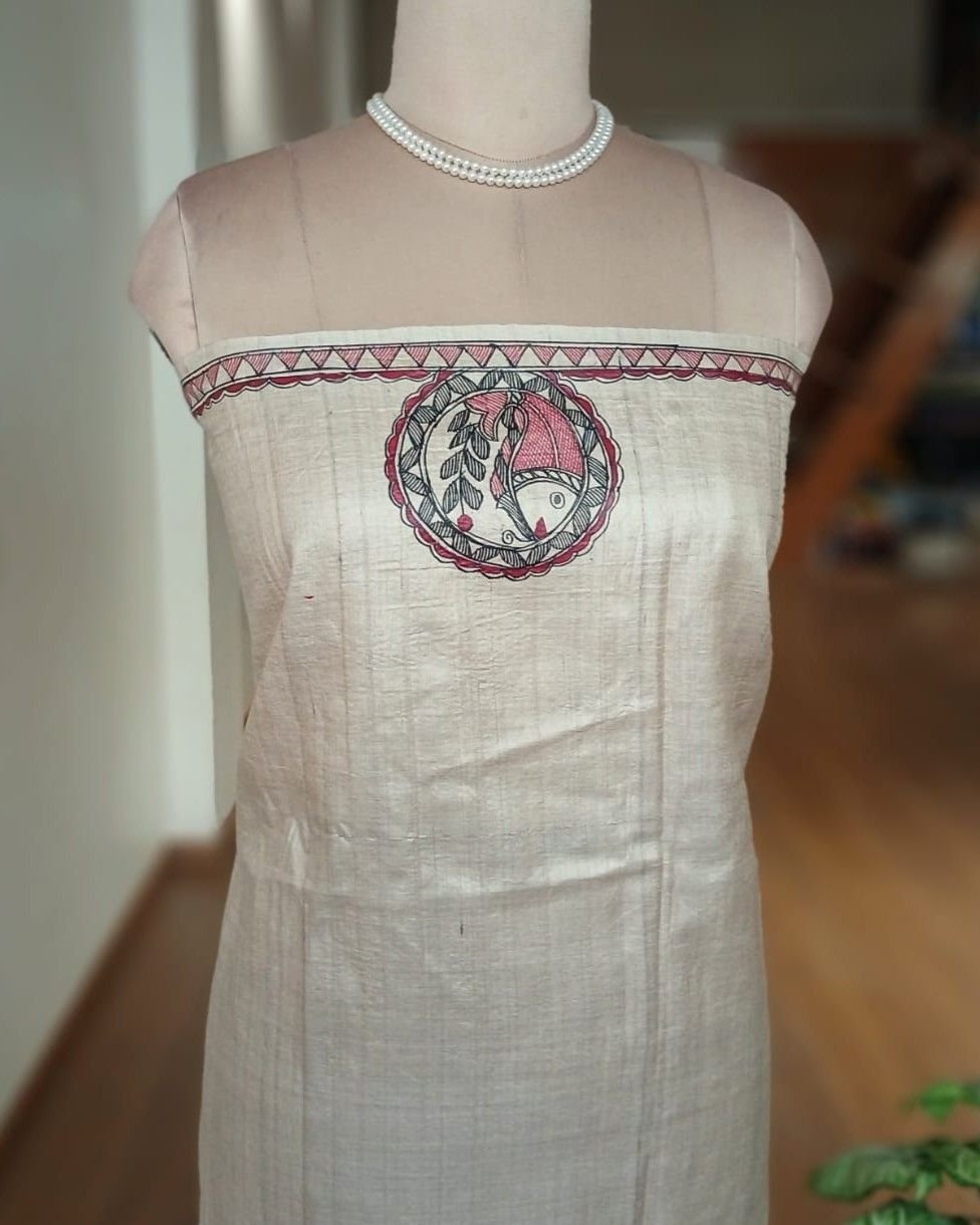 Madhubani on Tussar Silk – (MADT0061) - Image 10