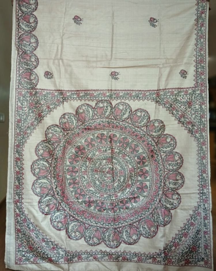 Madhubani on Tussar Silk – (MADT0061) - Image 11