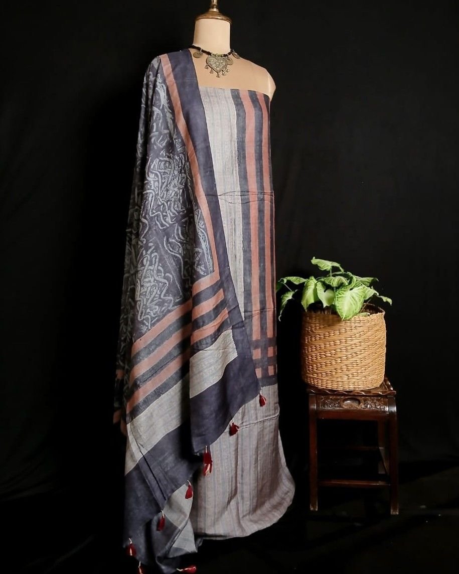 Two-Piece Salwar Sets in Pure Tussar Silk – (TPSS0001) - Image 2