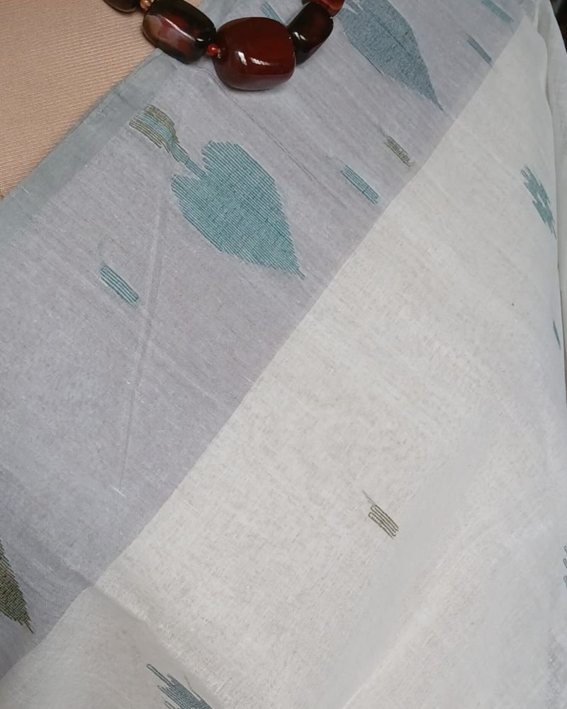 Crisp Cotton Hand Jamdani Saree – (CCHJ0024) - Image 6