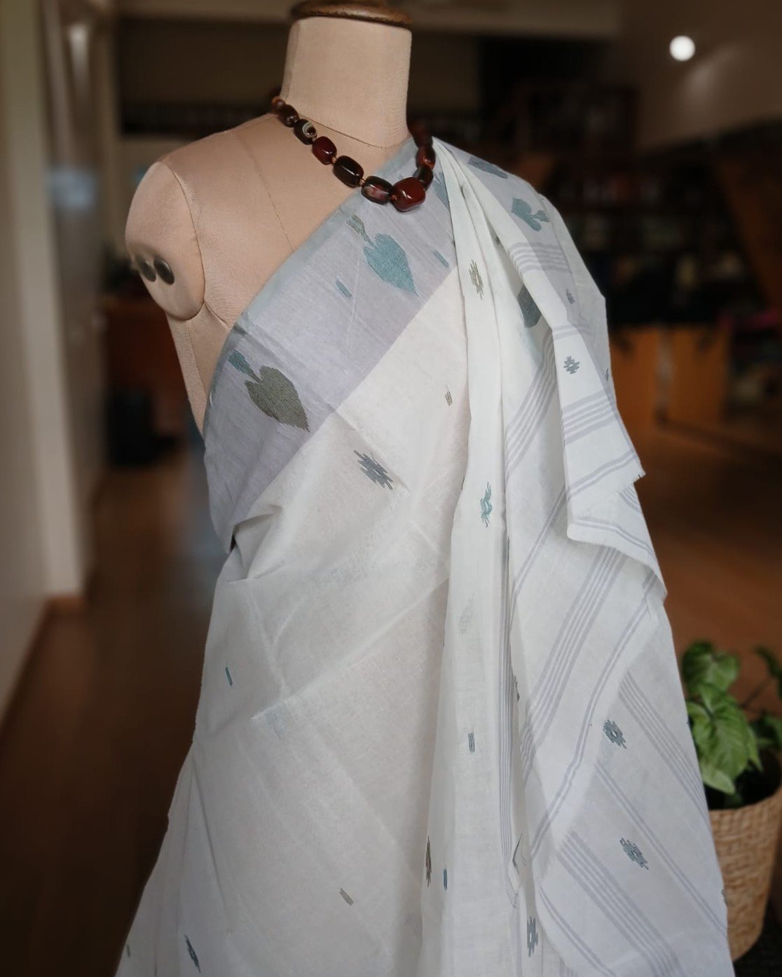 Crisp Cotton Hand Jamdani Saree – (CCHJ0024)