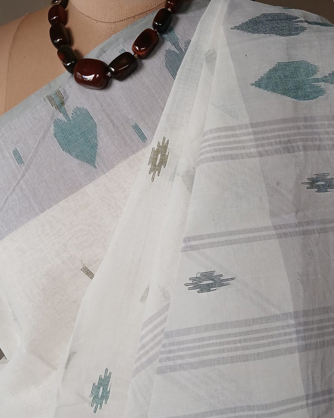 Crisp Cotton Hand Jamdani Saree – (CCHJ0024) - Image 2