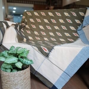 Ikat Cotton Double Bedsheet Set with Pillowcases – (BDST1050)