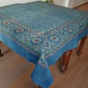 Square Ajrakh Embroidered Table Cloth - (SATC0001)