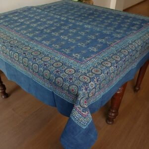 Square Ajrakh Embroidered Table Cloth – (SATC0003)
