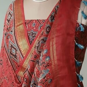 Two-piece salwar set in Maheshwari Silk Cotton - (SSMS0010)