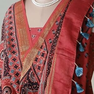 Two-piece salwar set in Maheshwari Silk Cotton - (SSMS0006)