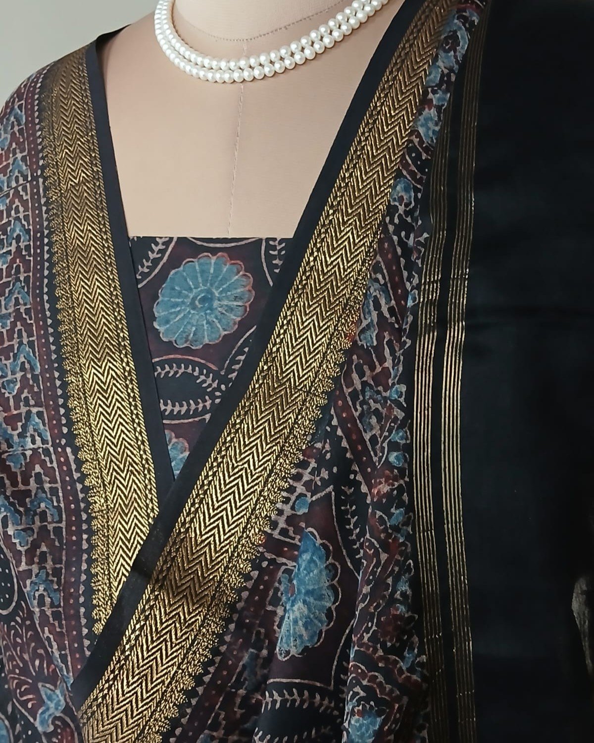 Two-piece salwar set in Maheshwari Silk Cotton - (SSMS0007)