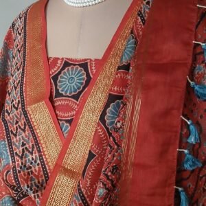 Two-piece salwar set in Maheshwari Silk Cotton - (SSMS0008)