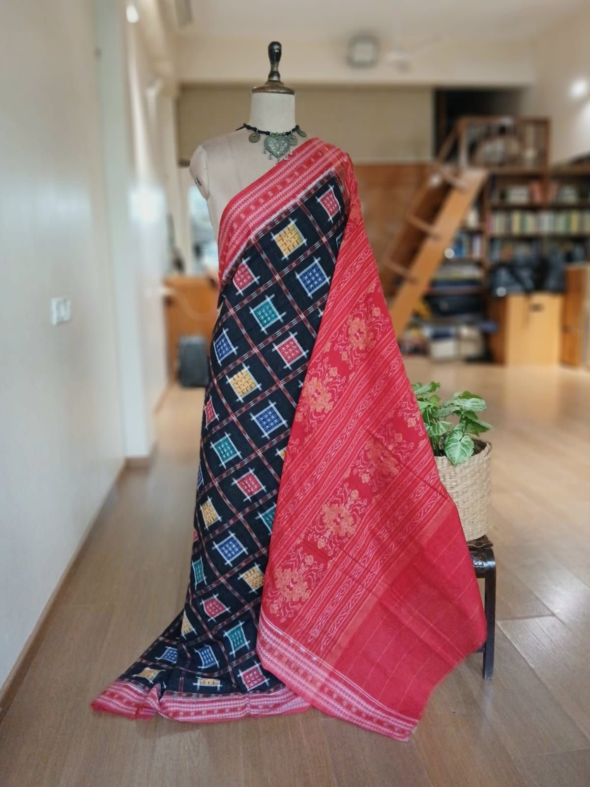 Ashwini Design Multi-Colour Double Ikat Cotton Saree from Sambalpur – (ADIS0005)