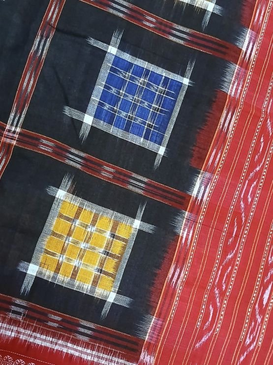 Ashwini Design Multi-Colour Double Ikat Cotton Saree from Sambalpur – (ADIS0005) - Image 11