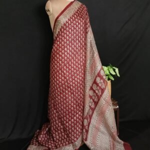 Natural Dyes Handblock from Bagh on Kota Silk – (NDBS0004)