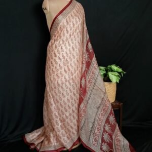 Natural Dyes Handblock from Bagh on Kota Silk – (NDBS0006)