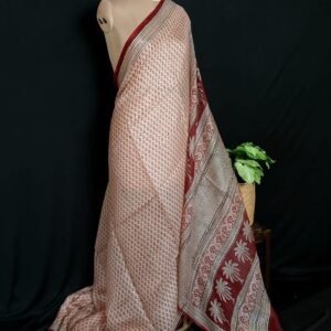 Natural Dyes Handblock from Bagh on Kota Silk – (NDBS0008)