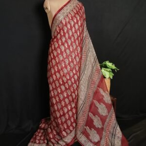 Natural Dyes Handblock from Bagh on Kota Silk – (NDBS0011)