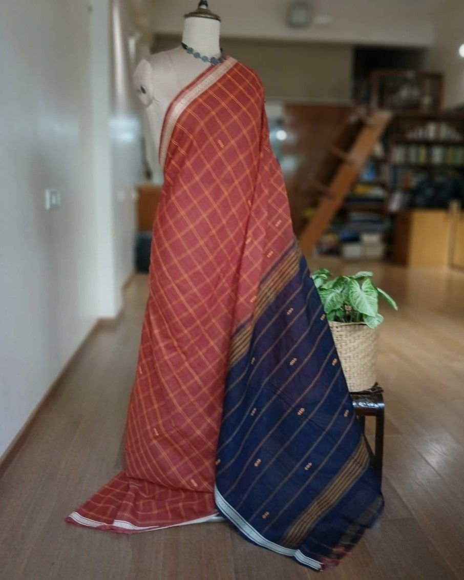 Beautiful Cotton Saree Handwoven in Machilipatnam (Bandar Saree) - (BSCC0002)