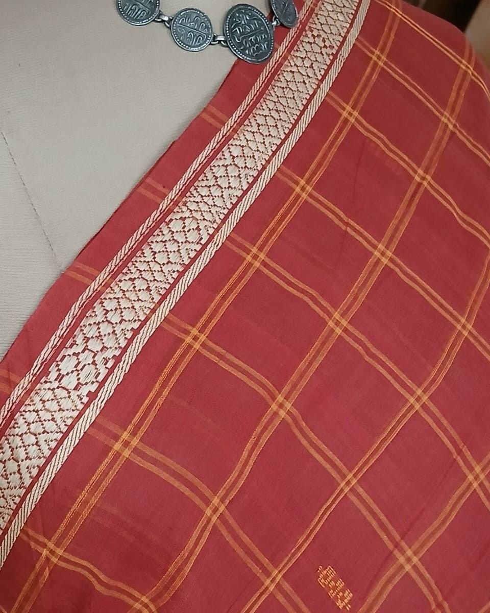Beautiful Cotton Saree Handwoven in Machilipatnam (Bandar Saree) - (BSCC0002) - Image 3