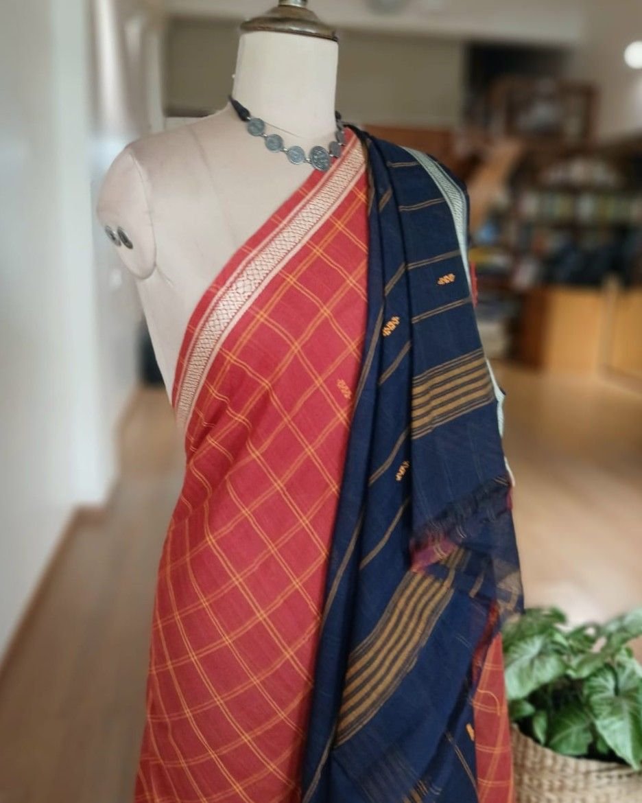 Beautiful Cotton Saree Handwoven in Machilipatnam (Bandar Saree) - (BSCC0002) - Image 5