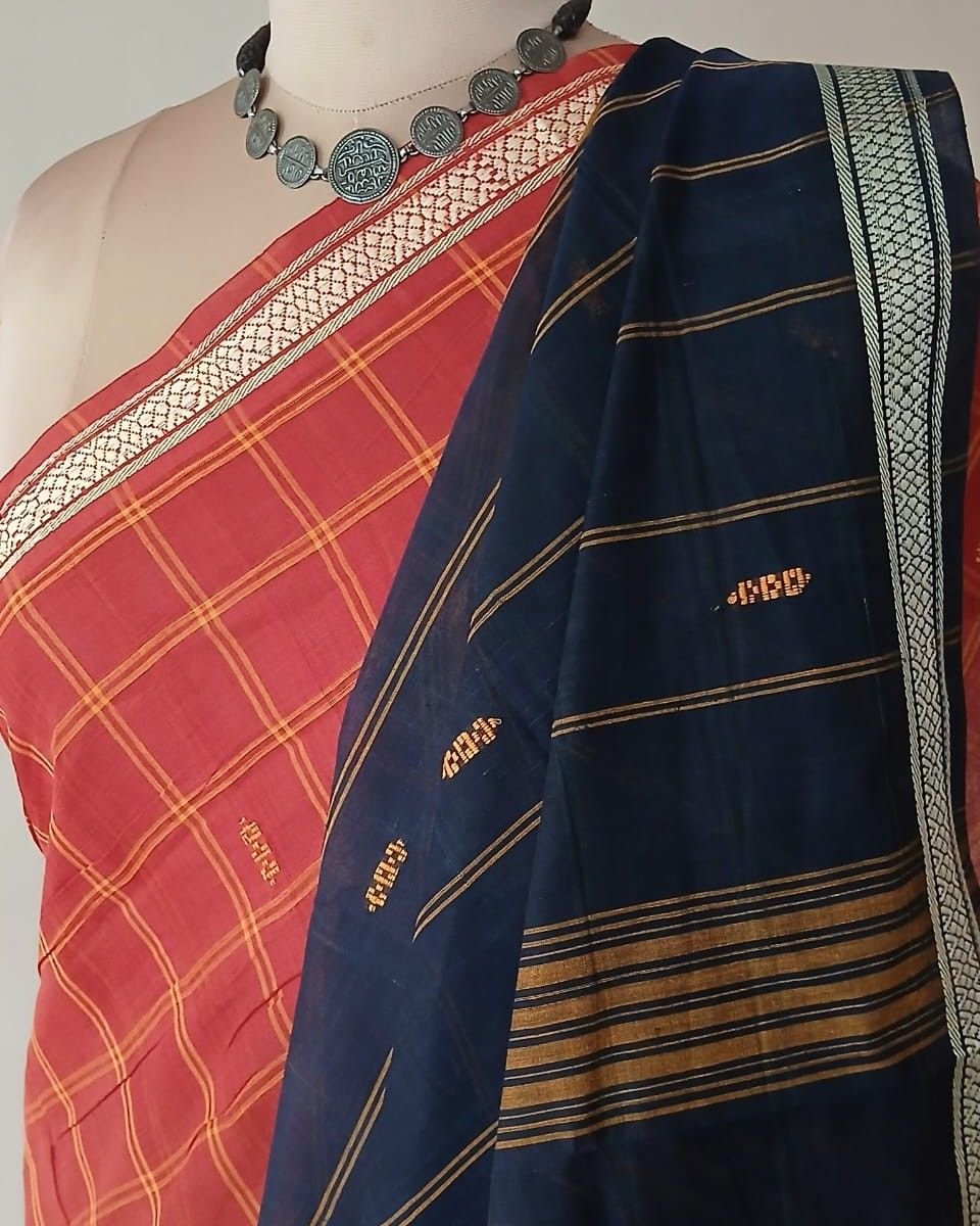 Beautiful Cotton Saree Handwoven in Machilipatnam (Bandar Saree) - (BSCC0002) - Image 6