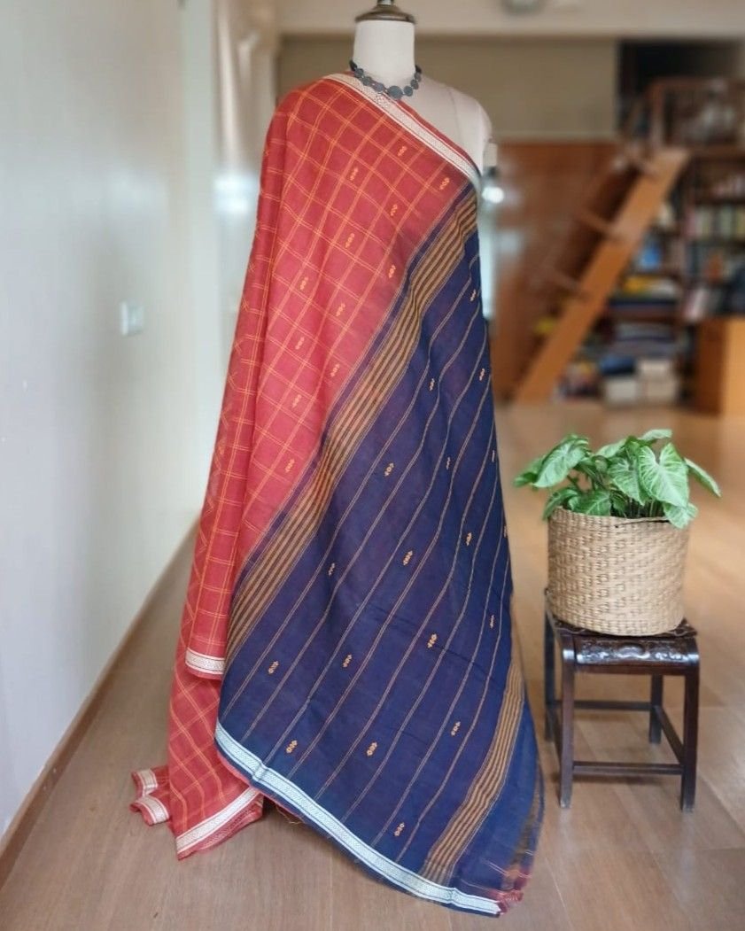 Beautiful Cotton Saree Handwoven in Machilipatnam (Bandar Saree) - (BSCC0002) - Image 7