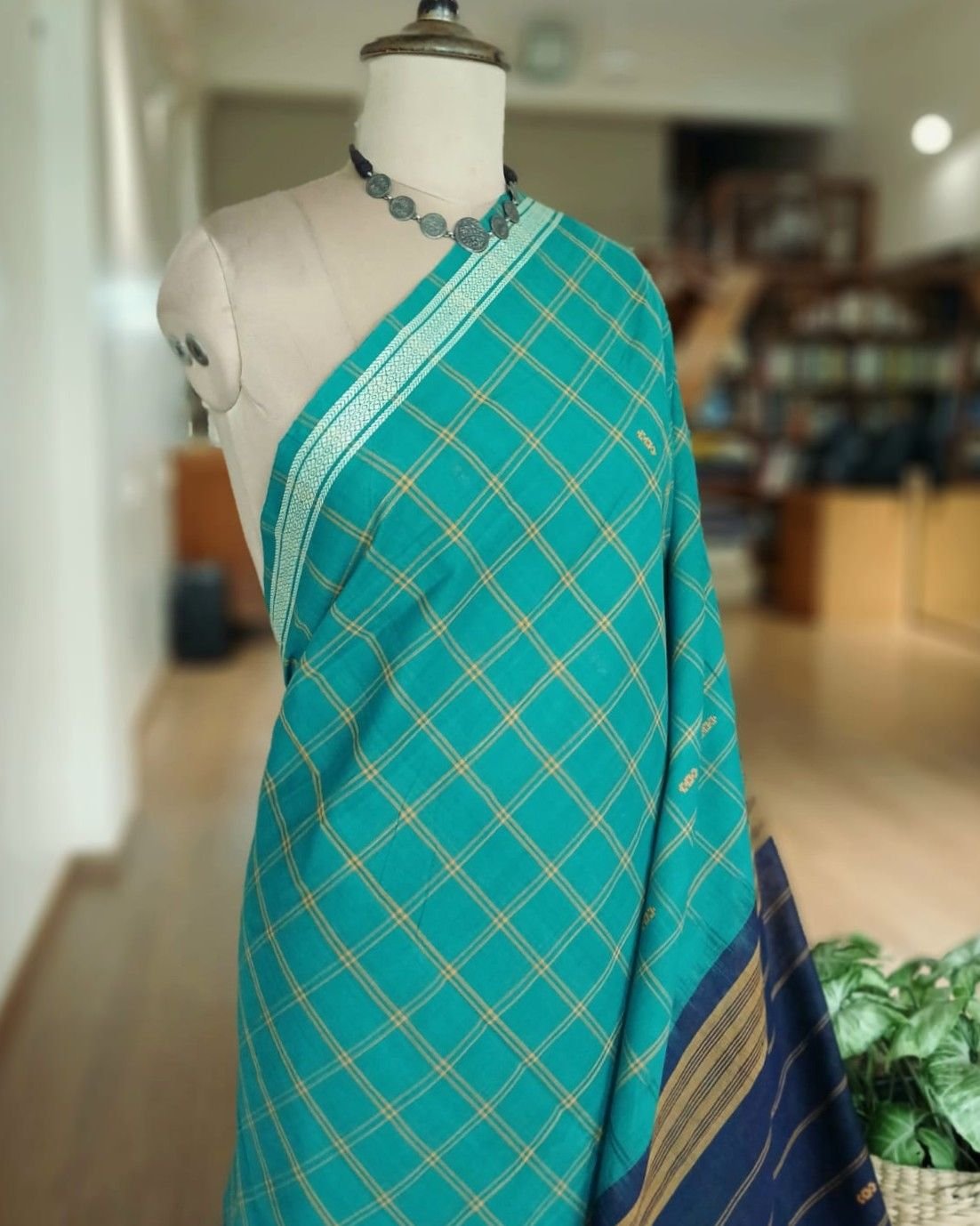Beautiful Cotton Saree Handwoven in Machilipatnam (Bandar Saree) - (BSCC0003) - Image 2