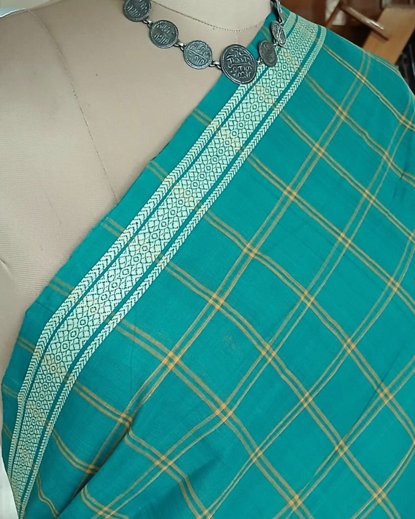 Beautiful Cotton Saree Handwoven in Machilipatnam (Bandar Saree) - (BSCC0003) - Image 3
