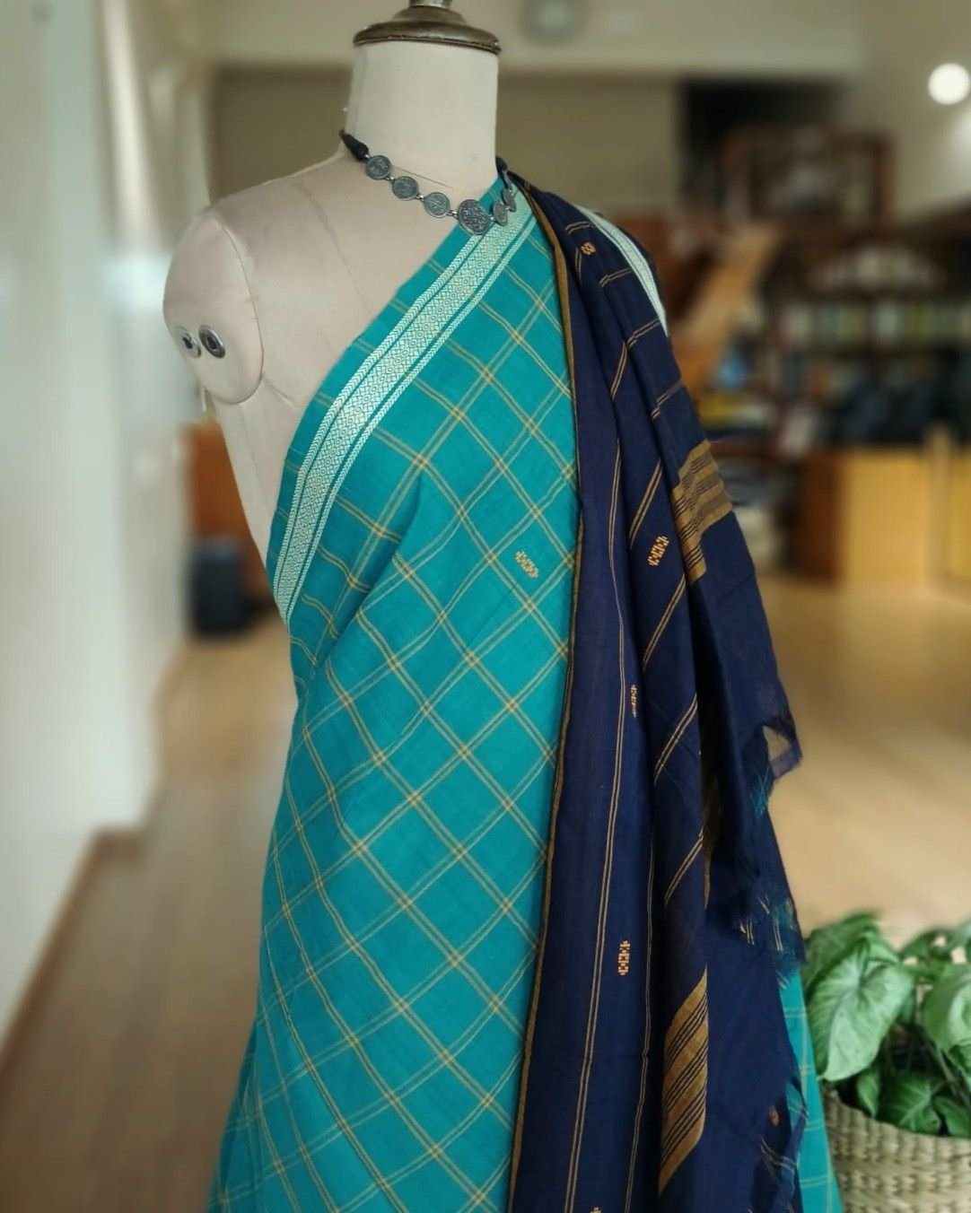Beautiful Cotton Saree Handwoven in Machilipatnam (Bandar Saree) - (BSCC0003) - Image 5