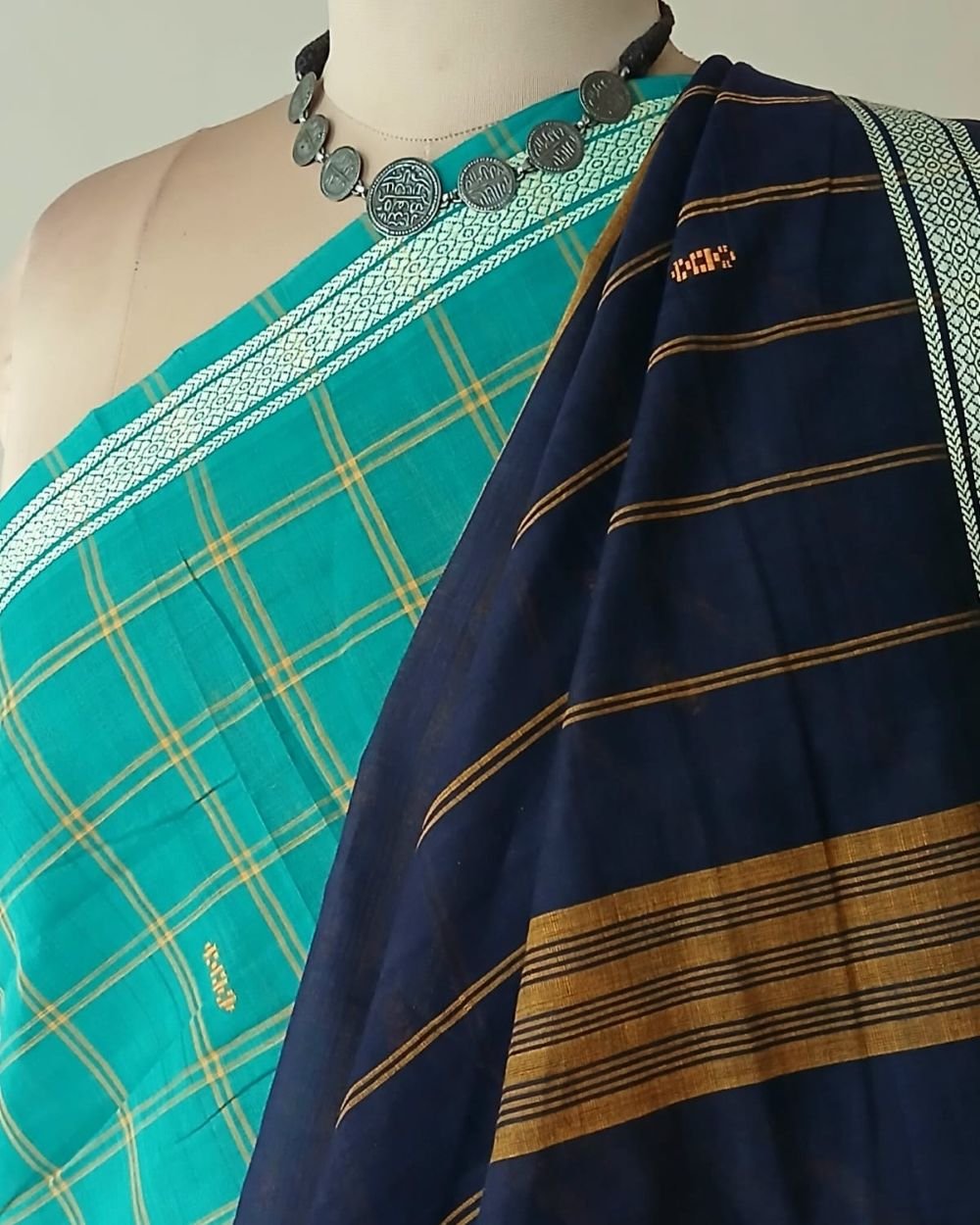 Beautiful Cotton Saree Handwoven in Machilipatnam (Bandar Saree) - (BSCC0003) - Image 6